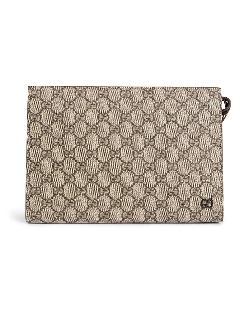 Gucci GG Supreme Canvas Pouch Brown