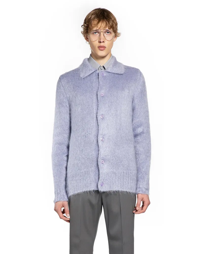 Gucci Brushed Wool Cardigan Purple
