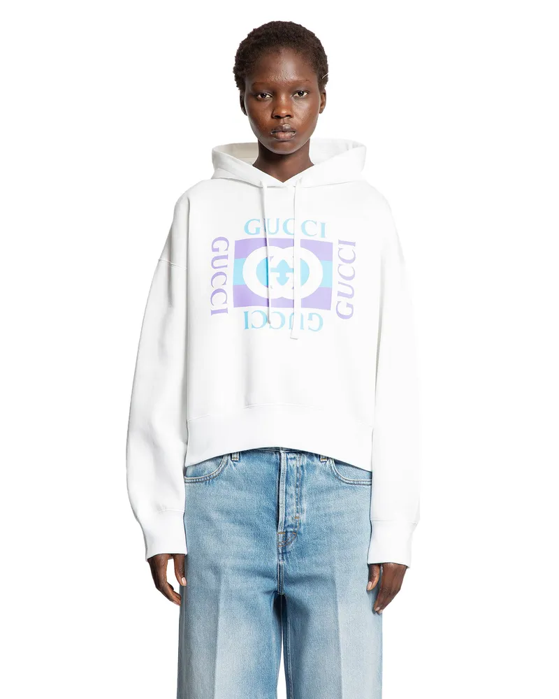 Gucci Vintage Logo Boxy Hoodie White