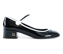 Two-Tone Patent Leather Mary Jane Pumps
