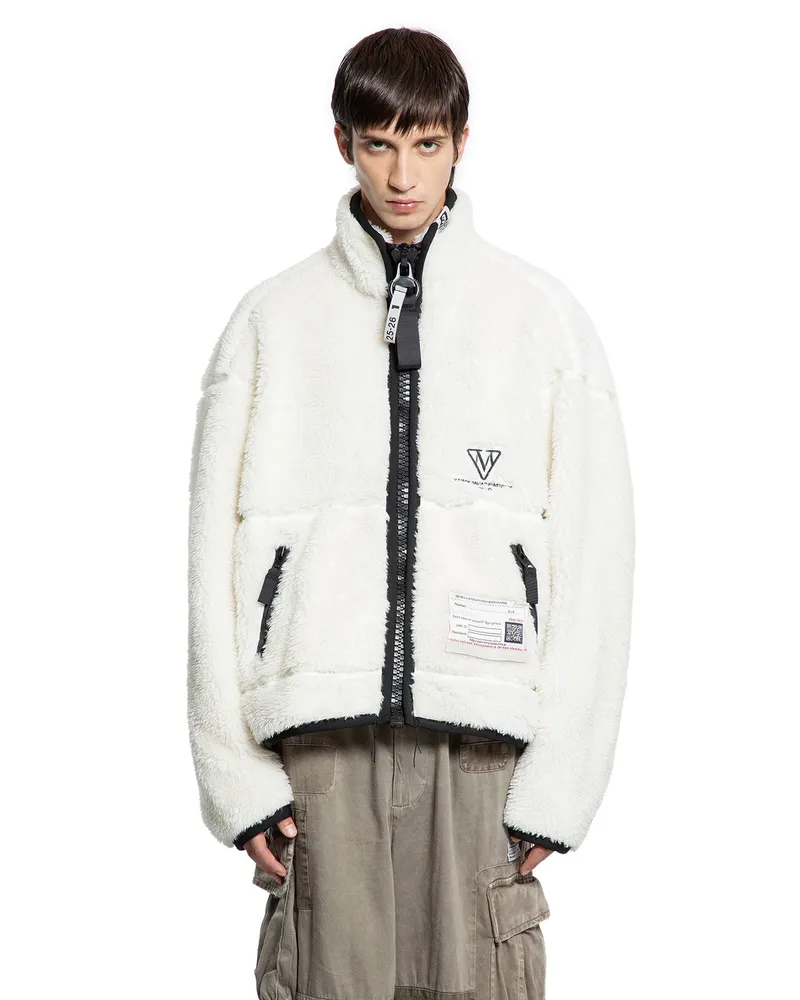 MIHARAYASUHIRO Amateur Sewn Boa Fleece Jacket White