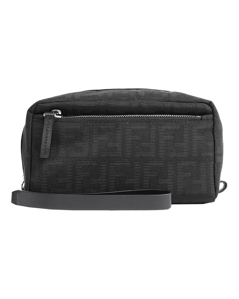 Fendi Small Double Zip Toiletry Case Black