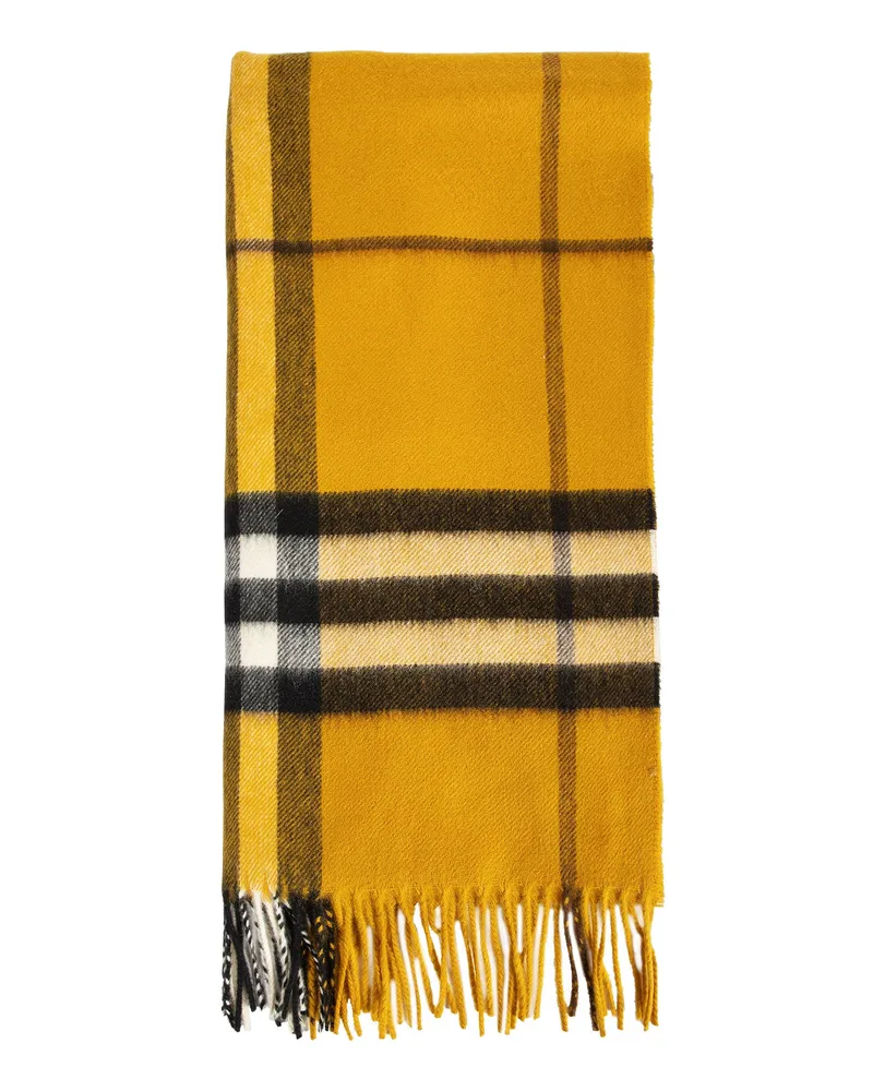 Burberry Check Cashmere Scarf Beige