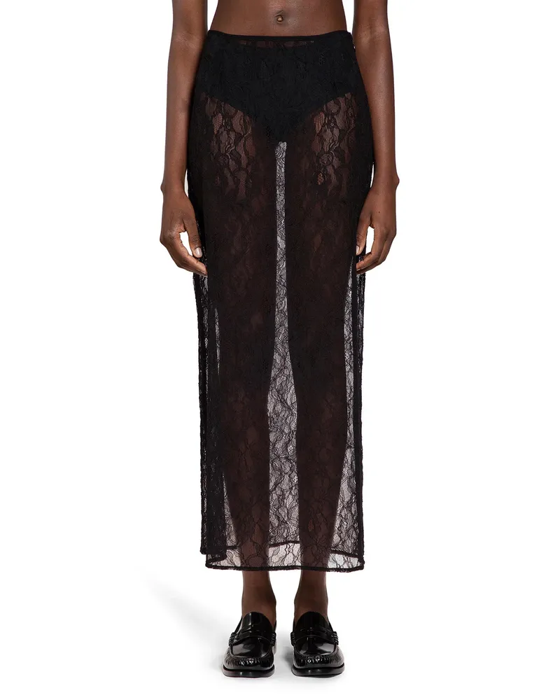 Laneus Lace Midi Skirt Black