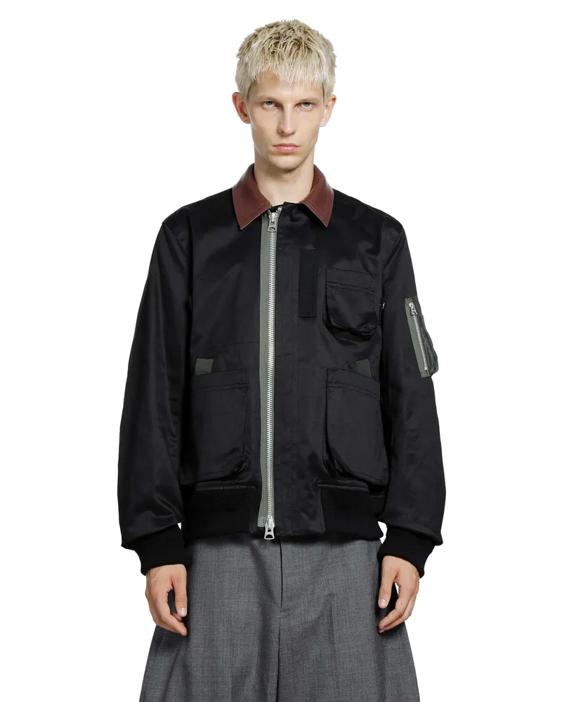 Sacai Cotton Chino Blouson Black