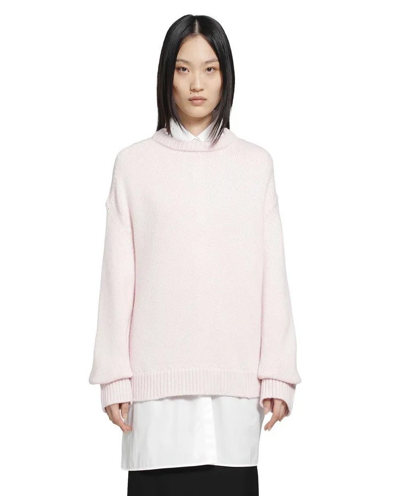 Jil Sander Cashmere Blend Crewneck Sweater Pink