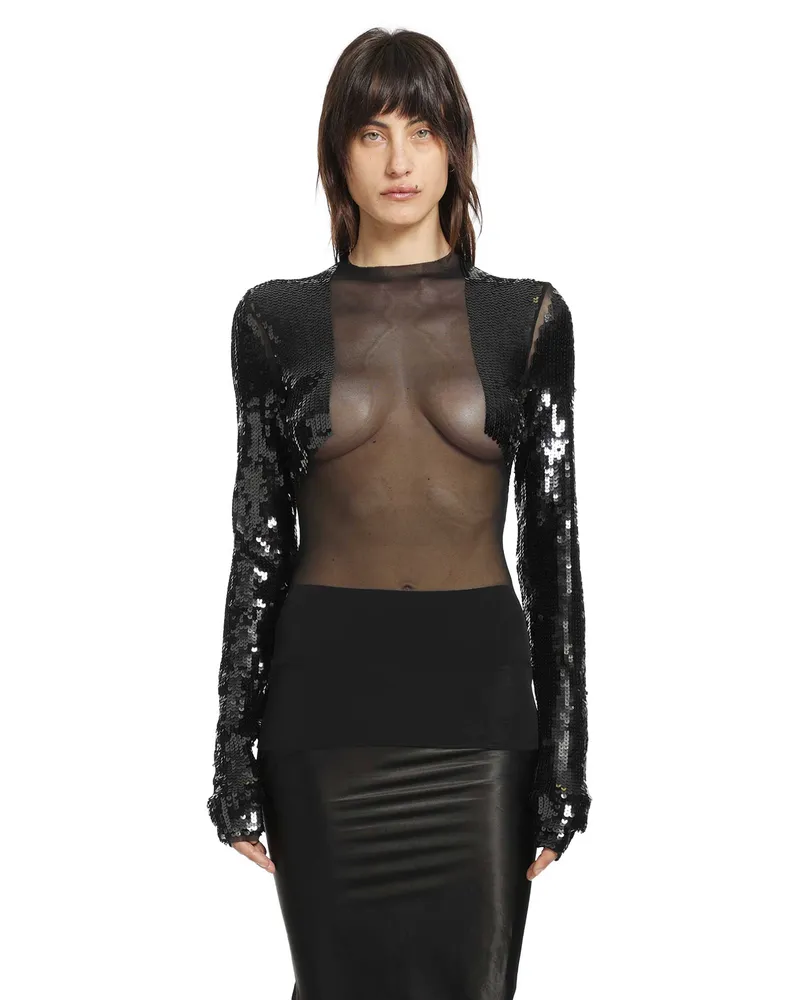 Rick Owens Temple Dennis Embellished Top Black