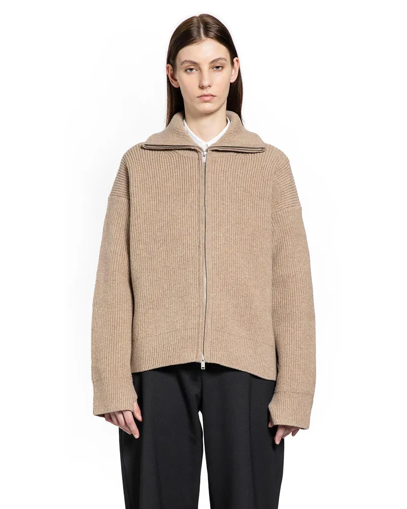 Studio Nicholson Sandos Zip-Up Sweater Beige
