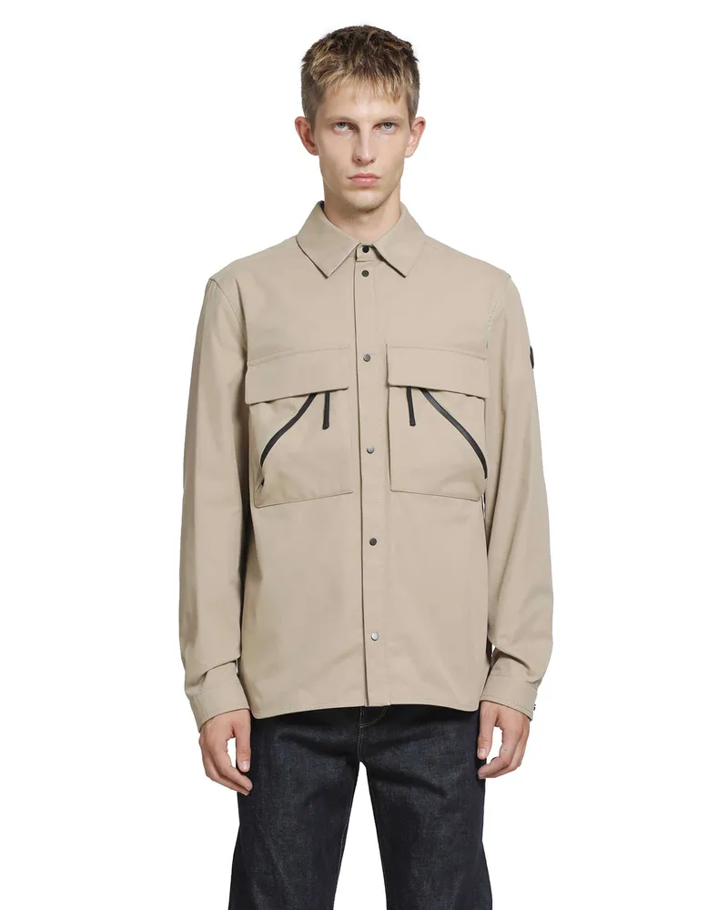 Moncler Brushed Cotton Shirt Beige