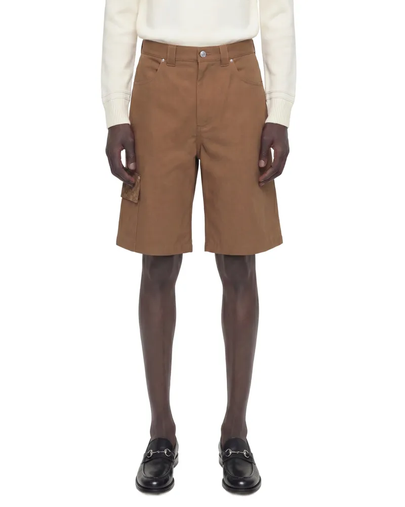 Gucci Cotton Cargo Bermudas Brown