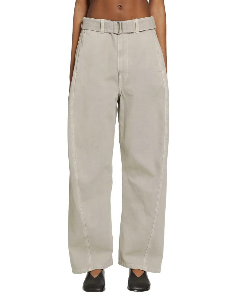 Christophe Lemaire Twisted Belted Twill Pants Grey
