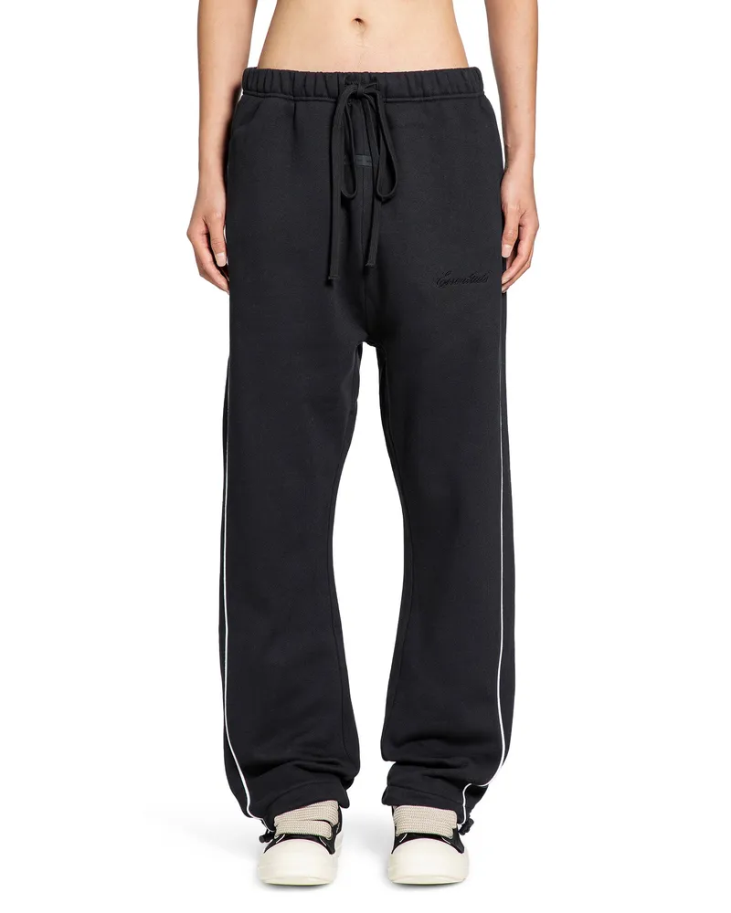 Fear of God Pantaloni da tuta in pile rilassati con bordatura Black
