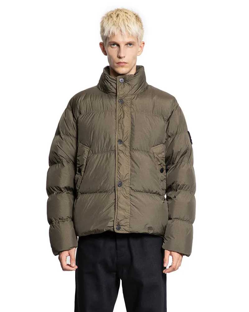 Stone Island 4100010 Crinkle Reps Down Jacket Green