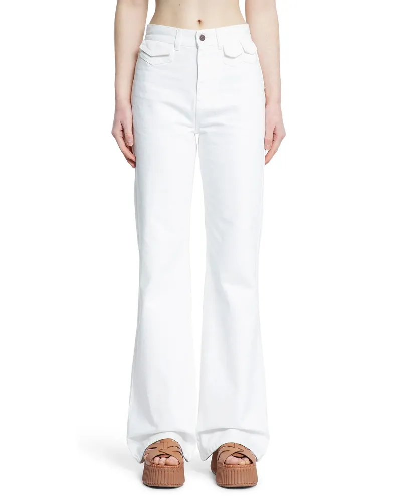 Chloé High-Rise Flare Jeans White