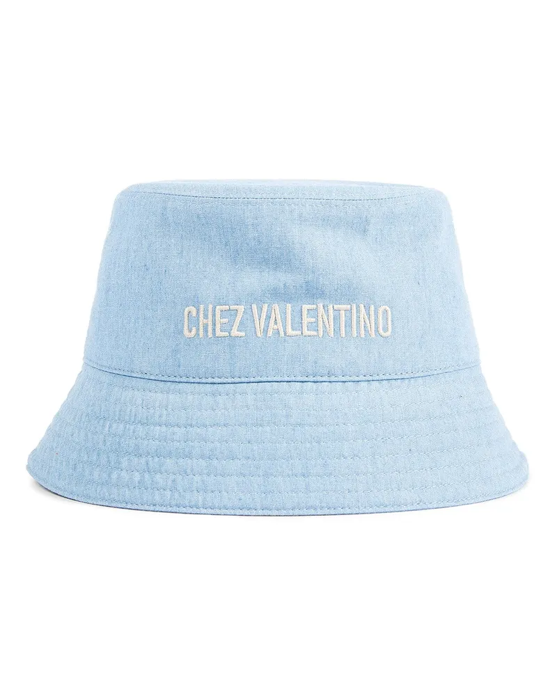 Valentino Garavani Chez  Denim Bucket Hat Blue