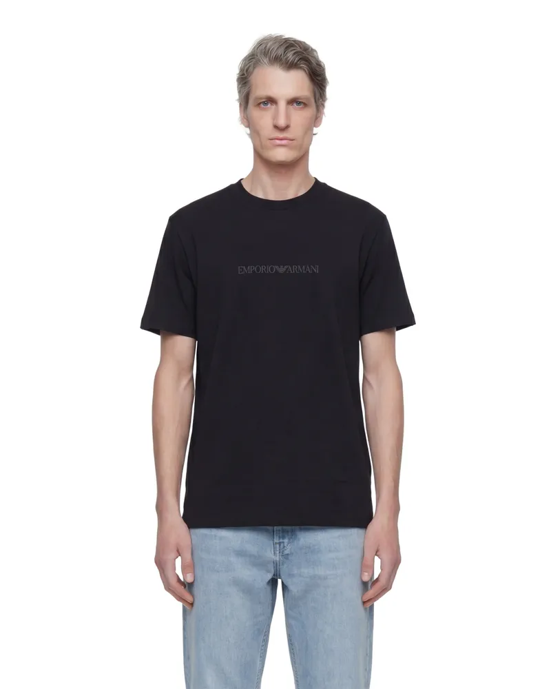 Emporio Armani Pima-Jersey Logo T-Shirt Black