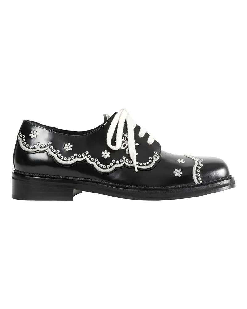 Simone Rocha Floral Lace Brogues Black&white