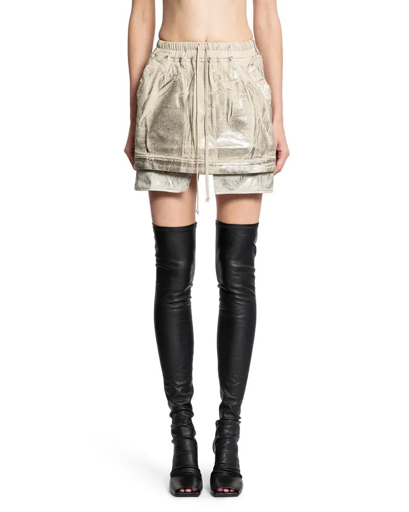 DRKSHDW by Rick Owens Concordians Fog Mini Skirt Silver