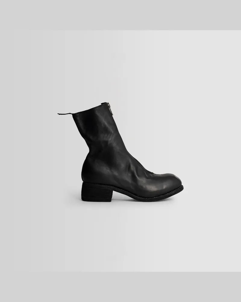 GUIDI Pl2 Leather Ankle Boots Black