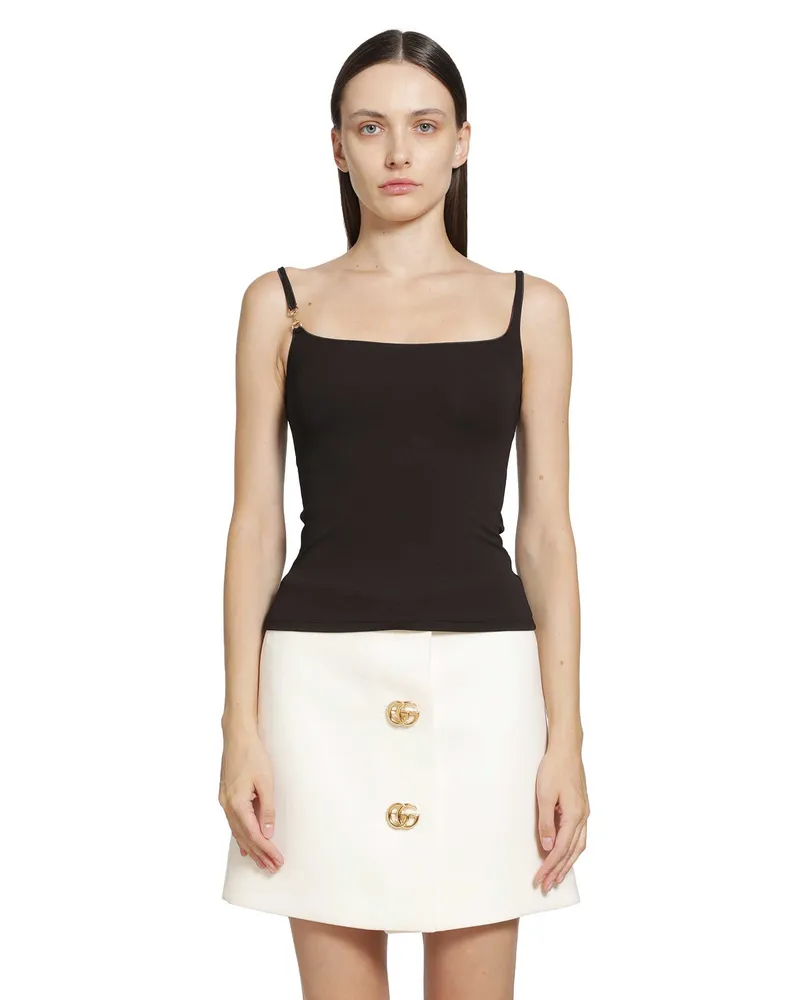 Gucci Jersey Top with Horsebit Brown