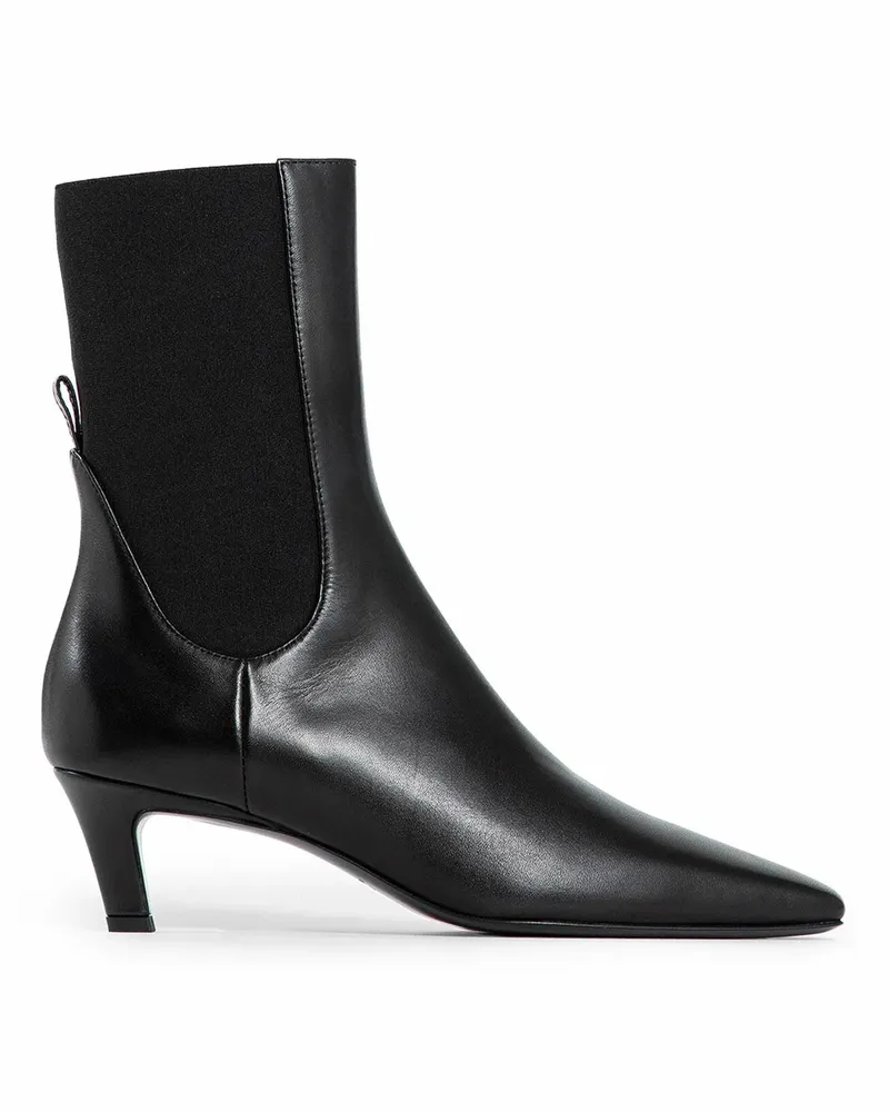 Totême Stivali in pelle con tacco medio Black