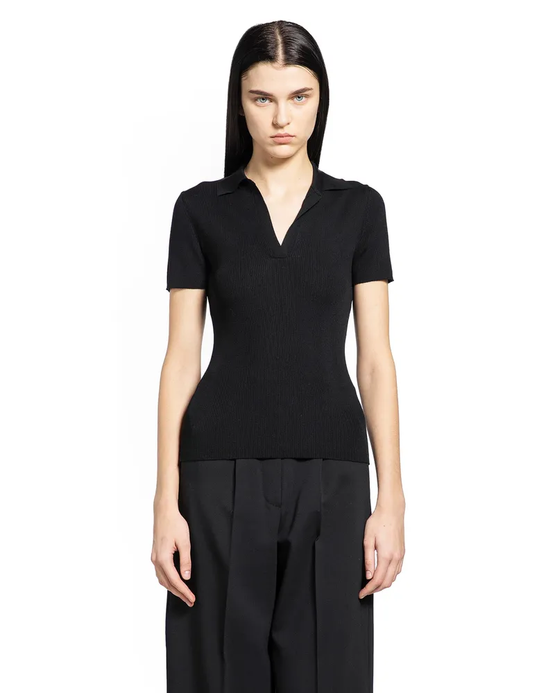 Max Mara Ribbed Knit Wool Sweater Black