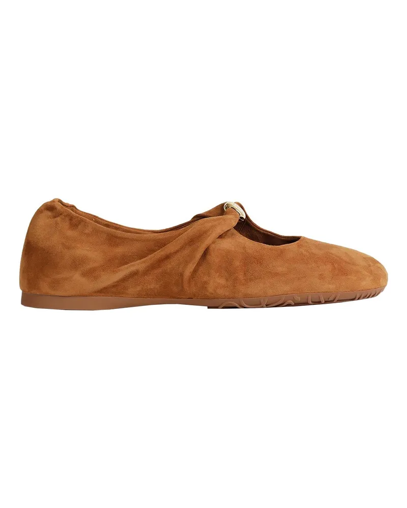 Loewe Suede Ballerinas Brown