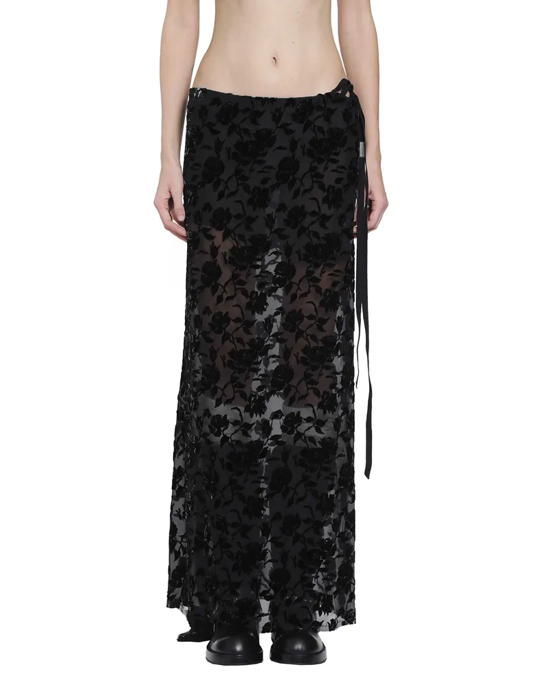 Ann Demeulemeester Eveline Long Bias Skirt Black