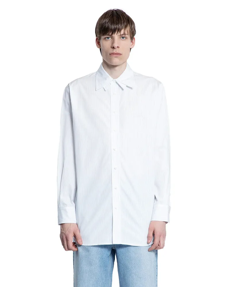 RECTO Double Collar Stripe Shirt Blue