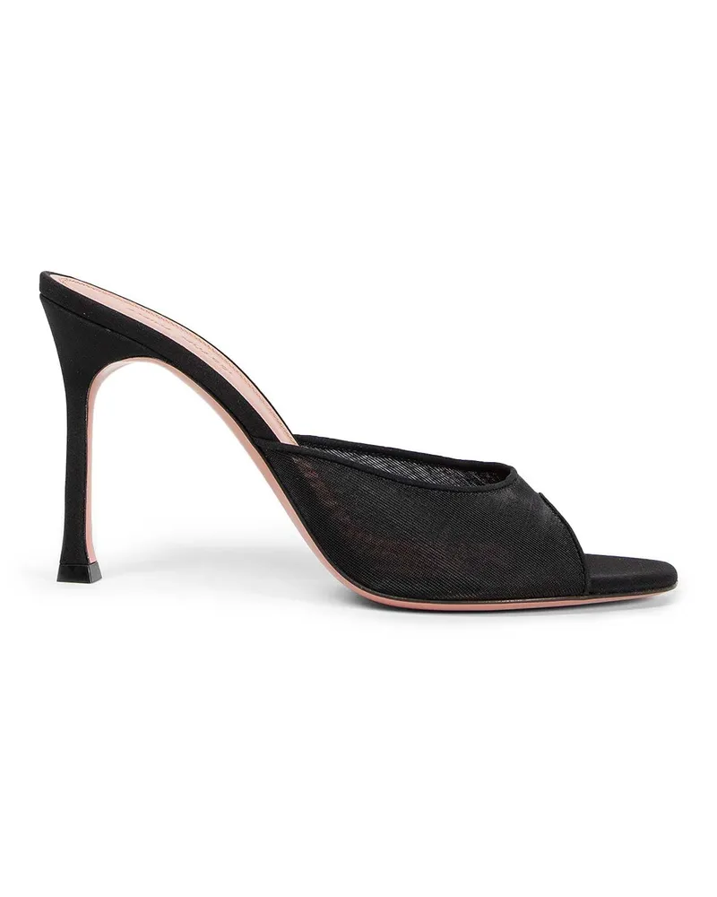 Amina Muaddi Alexa Mesh Mules Black