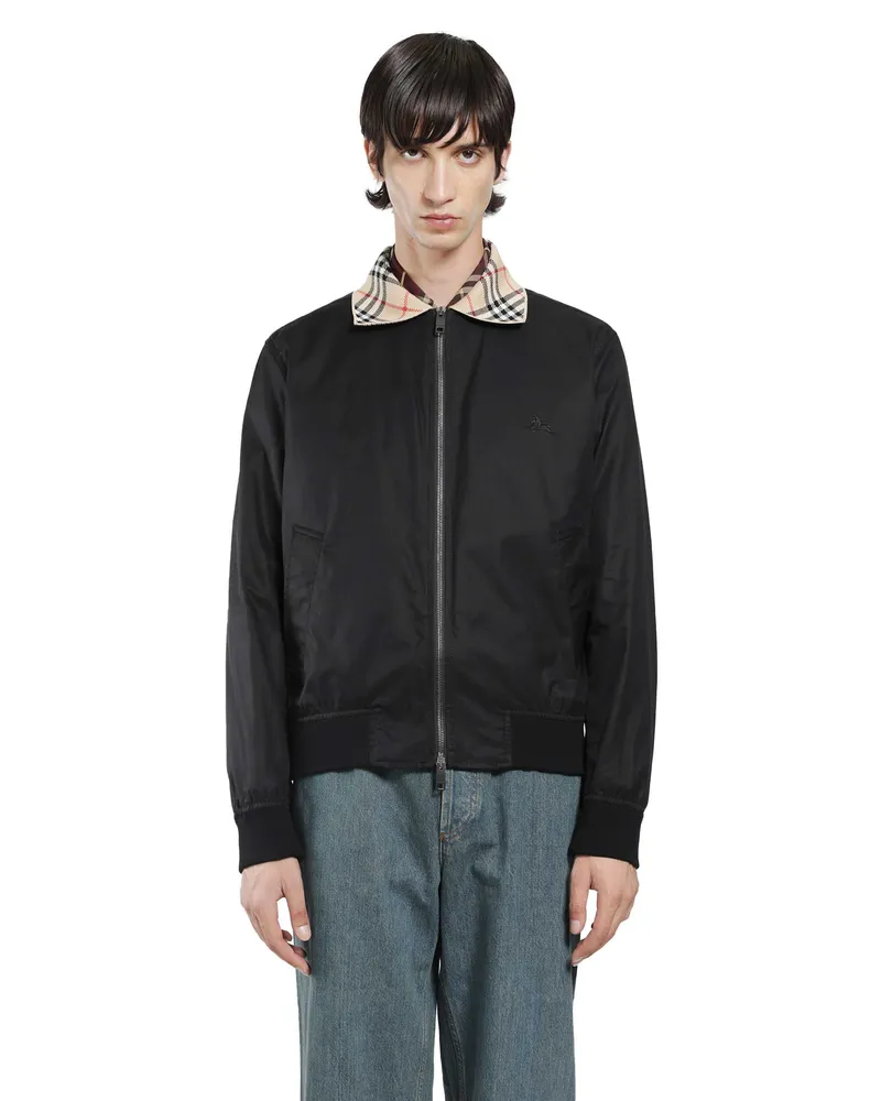 Burberry Gabrdine Glenfields Harrington Jacket Black