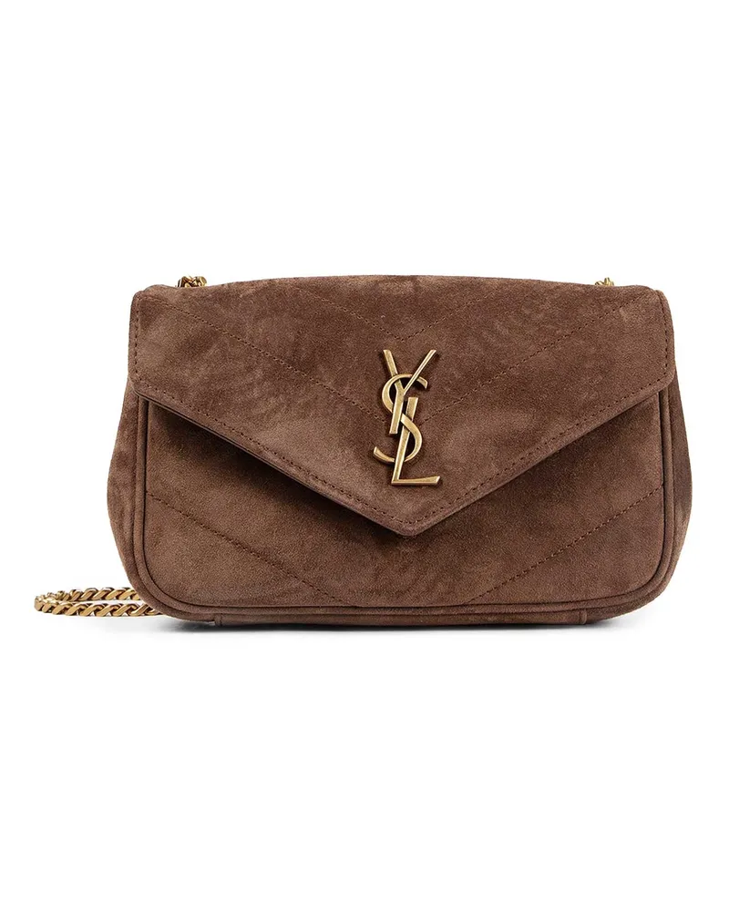 Saint Laurent Loulou Mini in Suede Brown