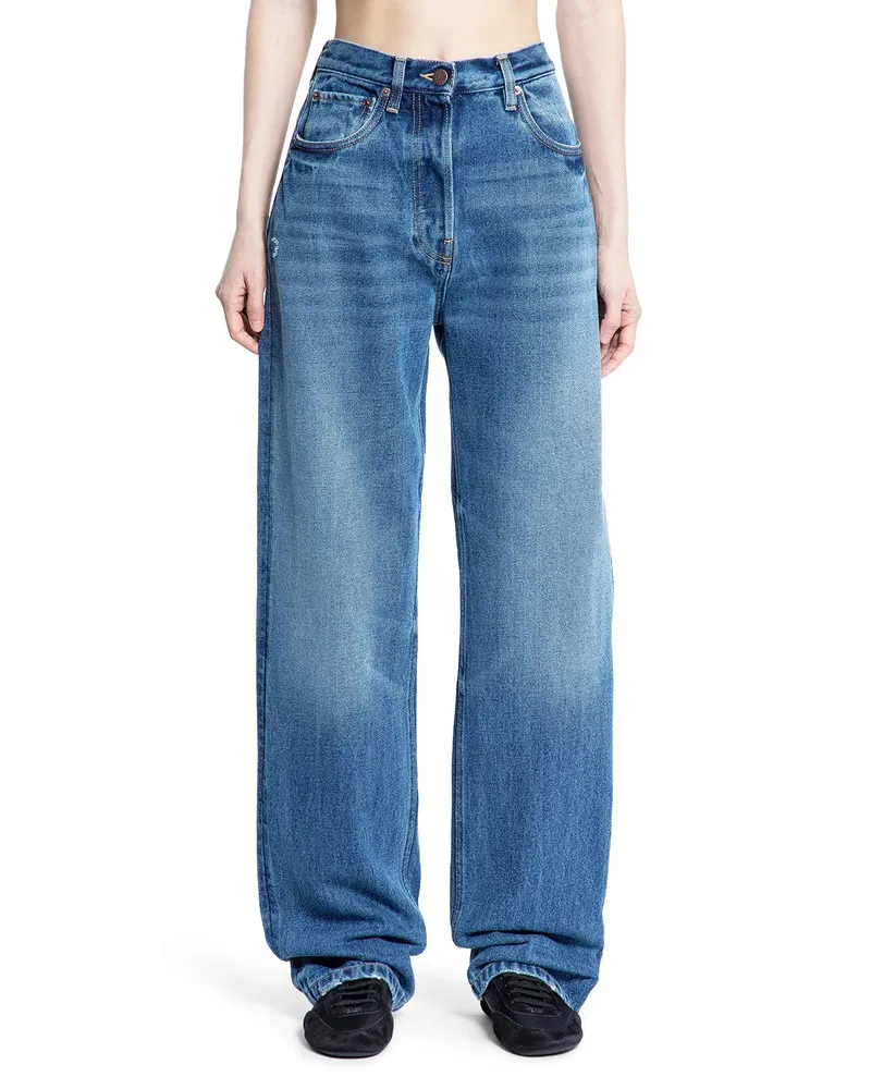 Prada Jeans a Gamba Larga con 5 Tasche Blue