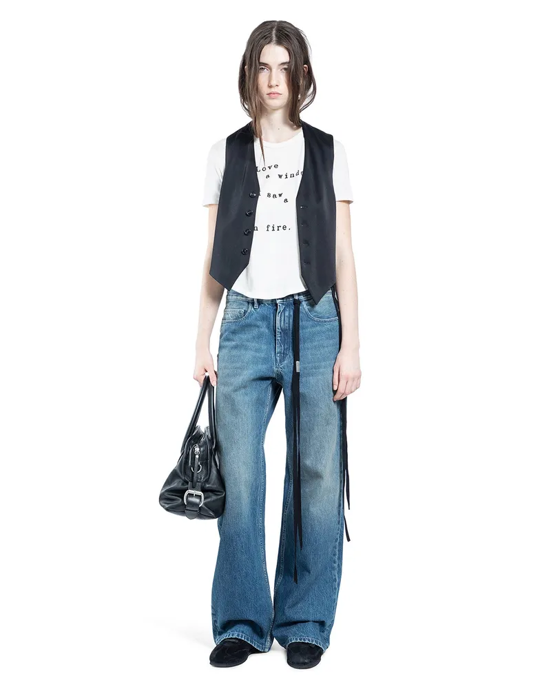 Ann Demeulemeester Love is a Window'' Floor Micro T-Shirt White