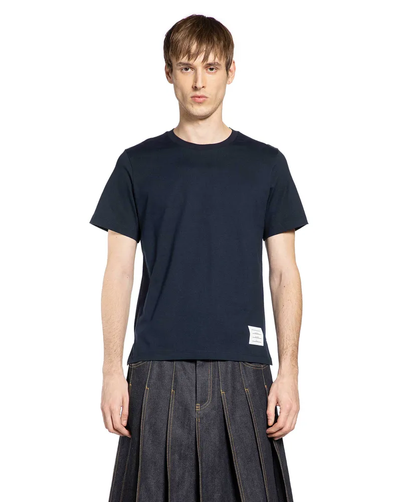 Thom Browne Meidum Weight Jersey Side Slit T-Shirt Blue