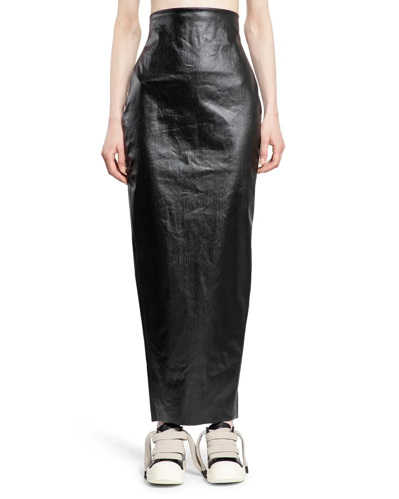 Rick Owens Pillar di terra in denim elasticizzato rivestito Black