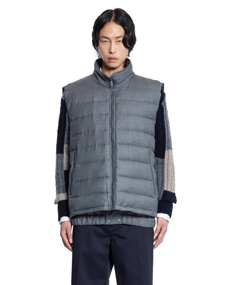 Thom Browne Down Filled Super 120's Twill Ski Vest Grey