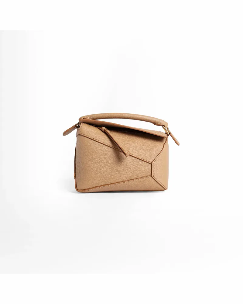 Loewe Mini Puzzle bag in soft grained calfskin Beige
