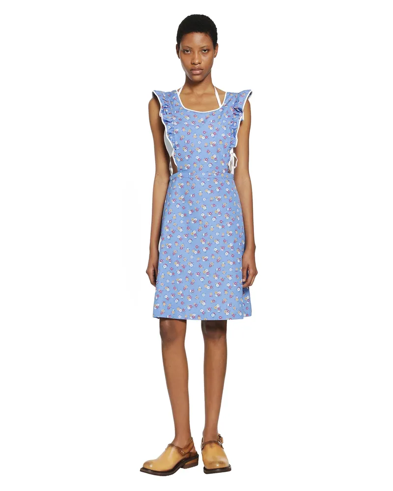 Miu Miu Poplin Pinafore Dress Blue