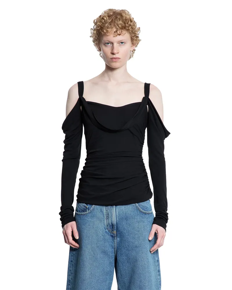 ATTICO Crêpe Viscose Top Black