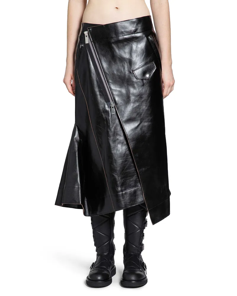 Sacai Leather Skirt Black