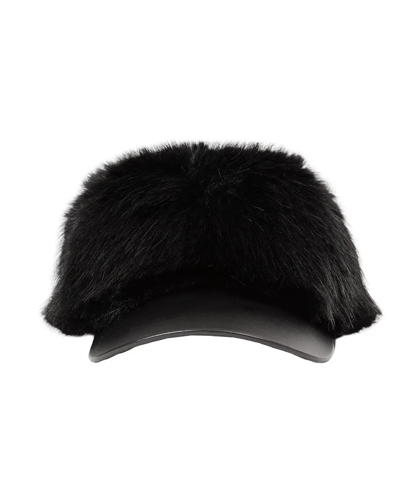 Comme des Garçons Faux Fur Baseball Hat Black