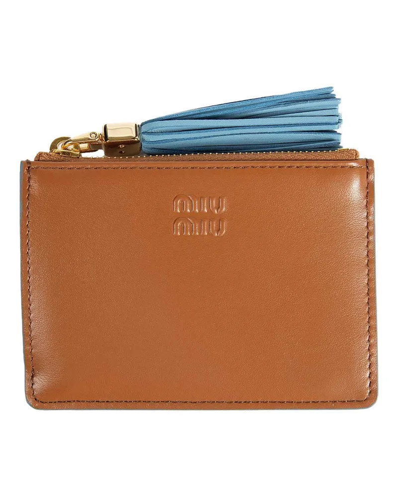 Miu Miu Leather Card Holder Brown
