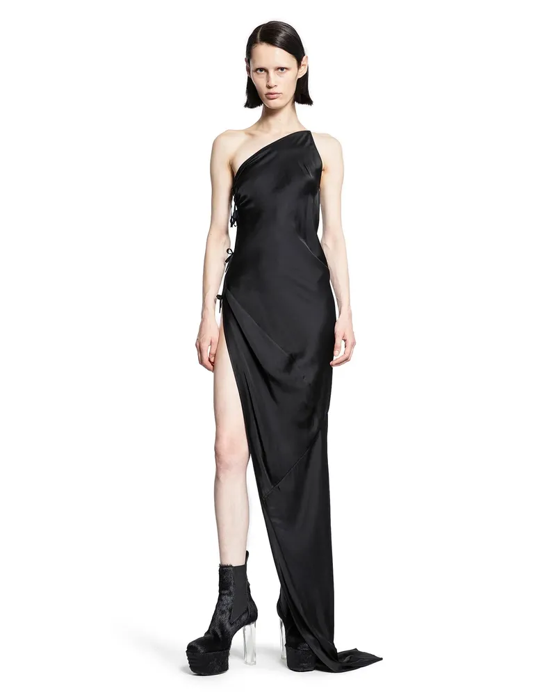 Rick Owens Taco Gown in Silk Charmeuse Black