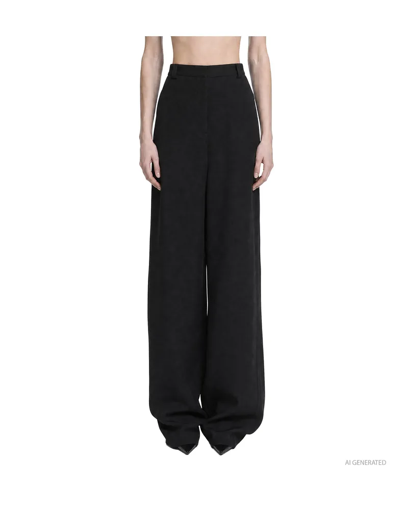 Balenciaga High-Waisted Barrel Pants Black
