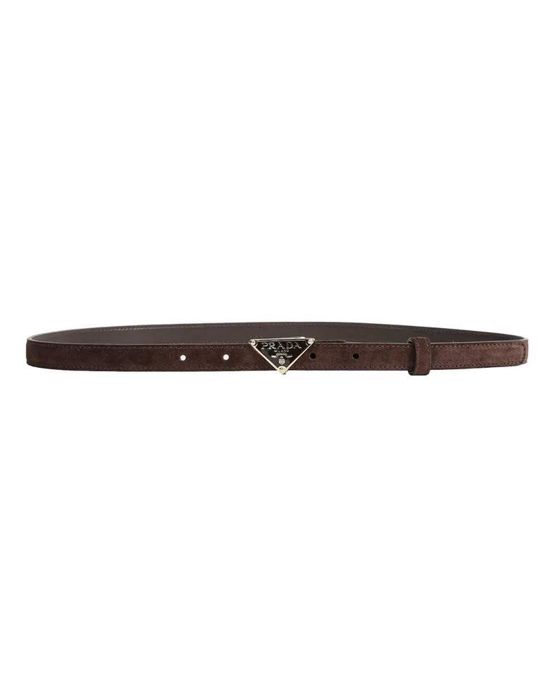 Prada Suede Belt Brown