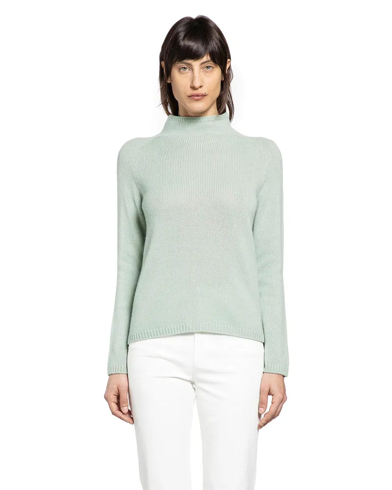 Max Mara Wool Cashmere Polo Neck Sweater Green