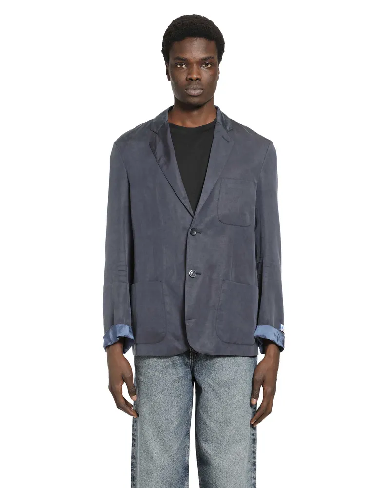 Marni Satin Blazer Blue