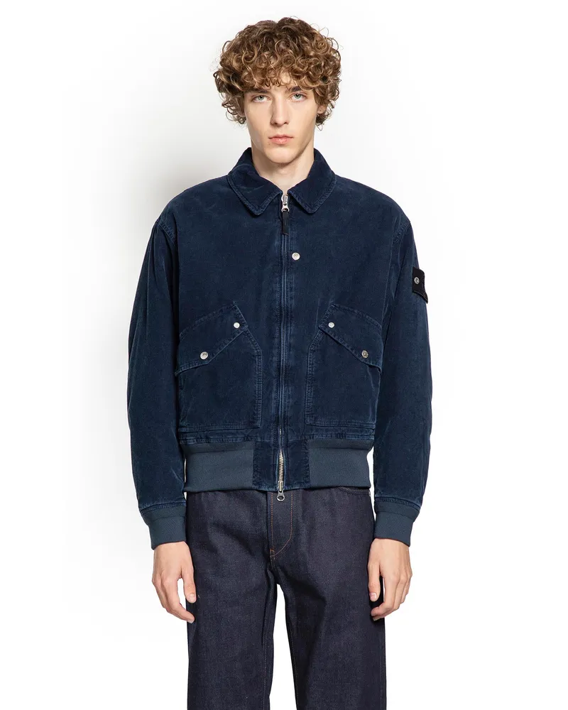 Stone Island MAN BLUE JACKETS Blue