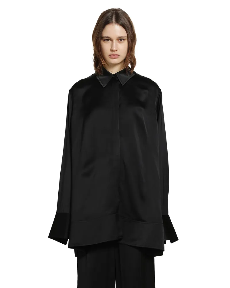 Totême Soft Tuxedo Shirt Black